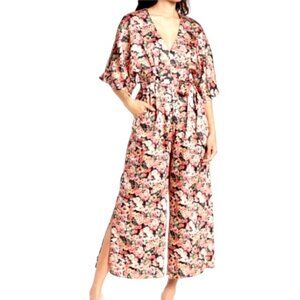 Maisie Coral Multicolored Floral Print Jumpsuit Women Size S NWT